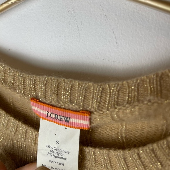 Vintage J. Crew Gold Sparkle Cable Knit Sweater 2000s small - Picture 10 of 10